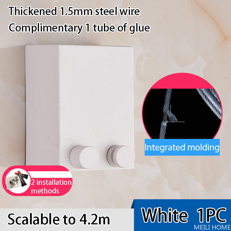 Telescopic Clothesline Clothes Drying Rope - Adjustable Retractable Line